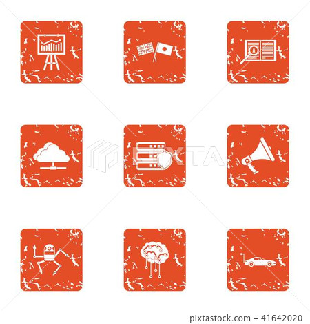 Mentality icons set, grunge style Mentality icons set, grunge style 41642020