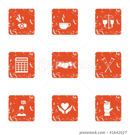 Handout icons set, grunge style Handout icons set, grunge style 41642027