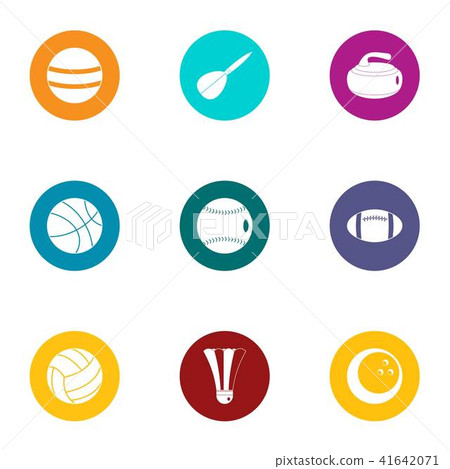 Dribble icons set, flat style Dribble icons set, flat style 41642071