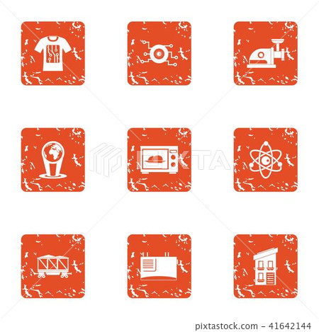 Chemical effect icons set, grunge style Chemical effect icons set, grunge style 41642144