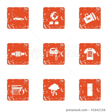 Business band icons set, grunge style Business band icons set, grunge style 41642156