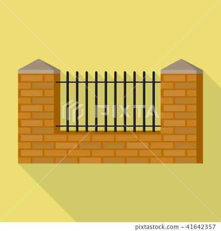 Brick barrier icon, flat style Brick barrier icon, flat style 41642357