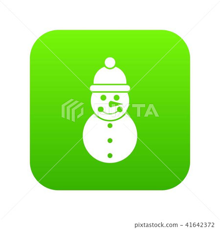 Snowman icon digital green 41642372