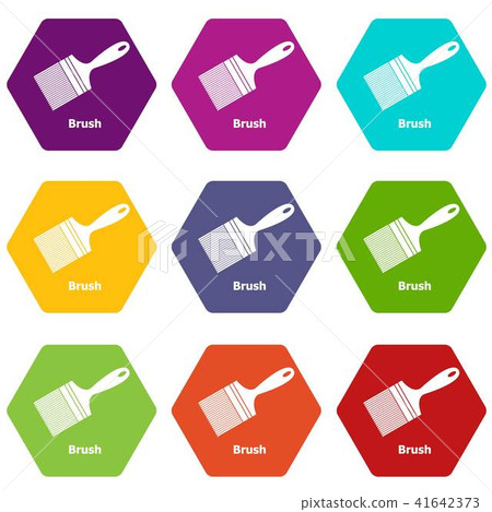 Brush icons set 9 vector 41642373