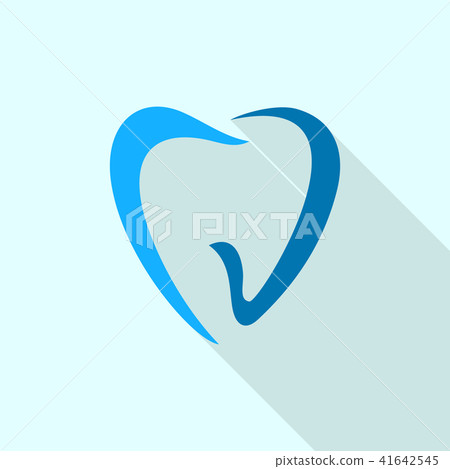 Abstract tooth logo icon, flat style - Stock Illustration [41642545 ...