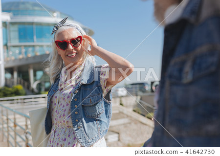Happy positive woman smiling Happy positive woman smiling 41642730