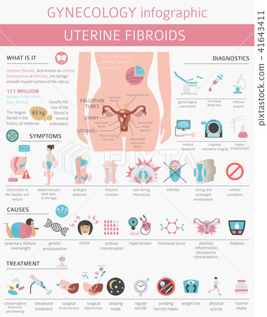 Uterine fibroids. Ginecology medical infographic Uterine fibroids. Ginecology medical infographic 41643411