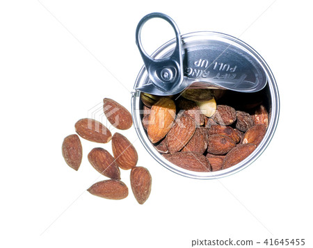 Almonds Salted on white background 41645455