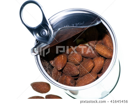Almonds Salted on white background Almonds Salted on white background 41645456