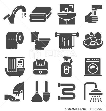 Toilet icon. Bathroom icon. Restroom icon. 41645563