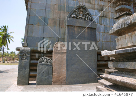 Carved inscriptions in Kannada on stone pillars 41645877