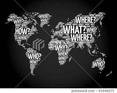 Question Words World Map in Typography Question Words World Map in Typography 41646875