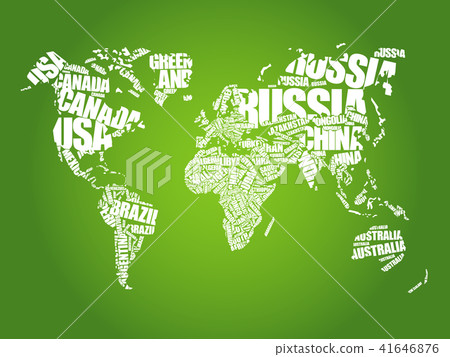 World Map in Typography word cloud 41646876