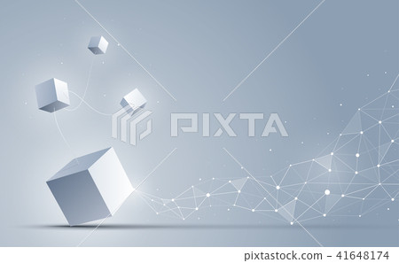 Abstract 3d cubes background vector illustration. 41648174