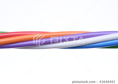 Multicolored cable isolated on white background 41648491
