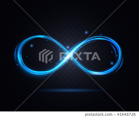 Shiny Infinity Symbol on a Dark Transparent Background. Vector 41648726