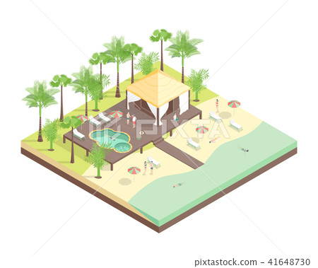 Rest House Concept 3d Isometric View. Vector 41648730