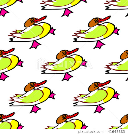 Seamless duck vector pattern bright yellow 41648883