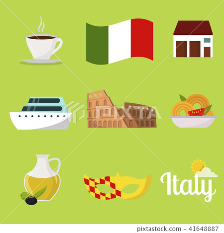 Italy travel vector attraction tourist symbols sightseeing world italian architecture elements 41648887