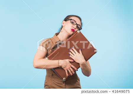 Portrait of a beautiful young woman in retro style. Portrait of a beautiful young woman in retro style. 41649075
