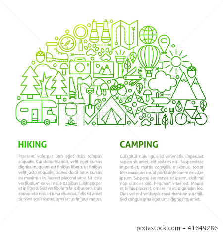 Camping Hiking Line Template Camping Hiking Line Template 41649286