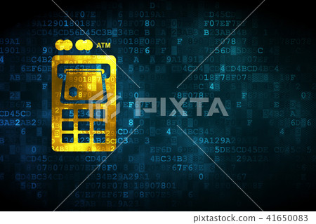 Currency concept: ATM Machine on digital background Currency concept: ATM Machine on digital background 41650083