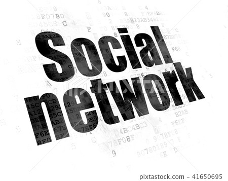Social media concept: Social Network on Digital background Social media concept: Social Network on Digital background 41650695