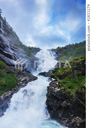 kjosfossen waterfall to myrdal flamsbana railway 41651274