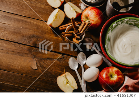 Cooking Baking process from above Cooking Baking process from above 41651307
