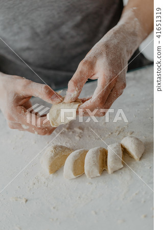 Chef cook making traditional dough Chef cook making traditional dough 41651319