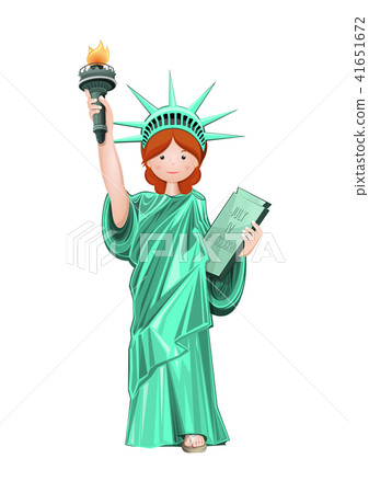 Cute girl in costume Statue of Liberty 41651672