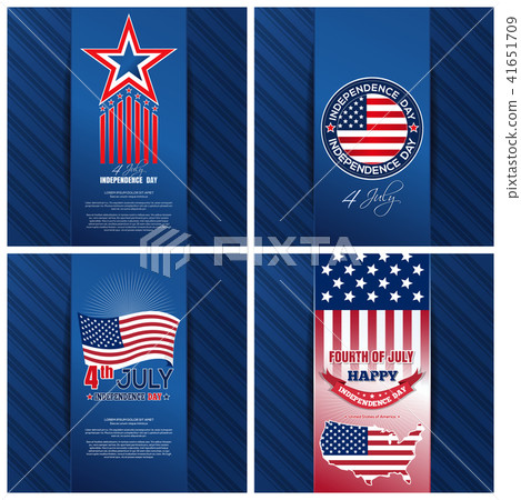 Greeting cards set for US Independence Day 41651709