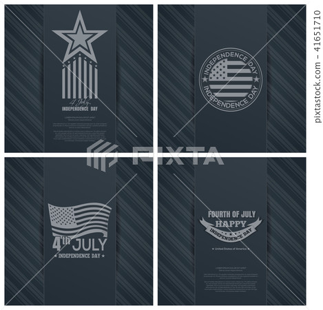 Greeting cards set for US Independence Day 41651710