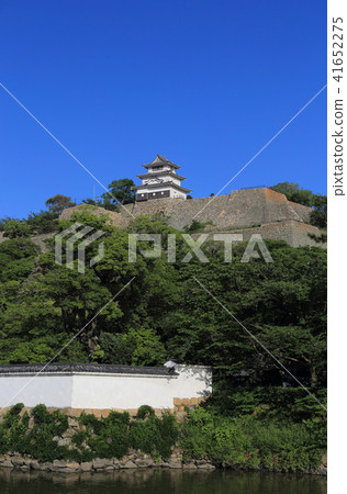 香川縣丸龜市“丸龜城”從內護城河（現有的塔）向上看的城堡塔 41652275