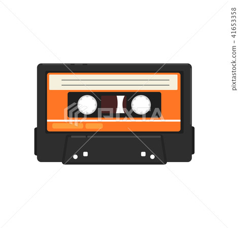 Retro audio music cassette tape vector Illustration on a white background 41653358