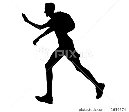 male runner with backpack male runner with backpack 41654374