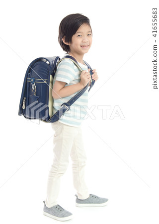 Portrait of Asian schoolboy with backpack   41655683