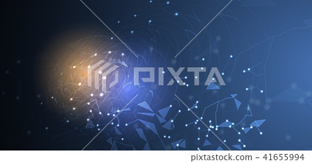 Neural network concept. Connected cells with links Neural network concept. Connected cells with links 41655994