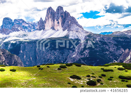 Dolomite landscape with three peaks of lavaredo Dolomite landscape with three peaks of lavaredo 41656285