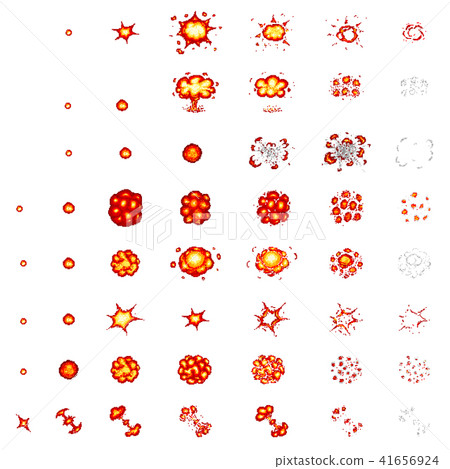 Pixel art explosions. game icons set. Comic... - Stock Illustration  [41656924] - PIXTA