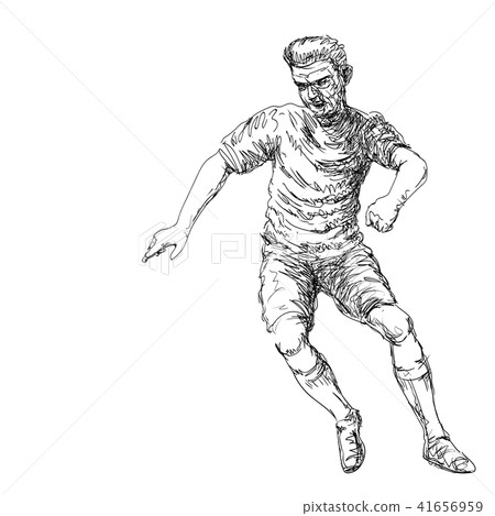 Soccer Player Hand drawn Vector Illustration 41656959