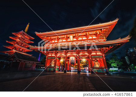 Sensoji is an ancient Buddhist temple at night Sensoji is an ancient Buddhist temple at night 41657861