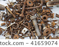 pile of old rusty bolts isolated on white 41659074