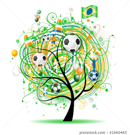 Football tree design, brazilian flag Football tree design, brazilian flag 41660465