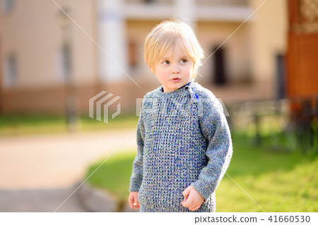 Cheerful little boy enjoying summer day 41660530