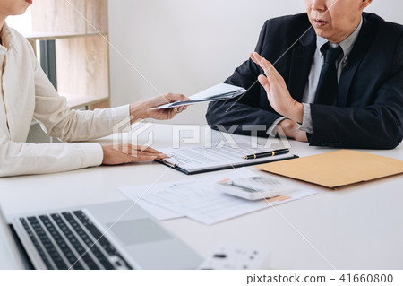Bribery and corruption concept, senior businessman manager refus Bribery and corruption concept, senior businessman manager refus 41660800