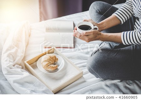 Relaxation and recreation, Young happiness woman on the bed with Relaxation and recreation, Young happiness woman on the bed with 41660905