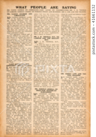 Old unreadable newspaper page Blurred paper backgr 41661132