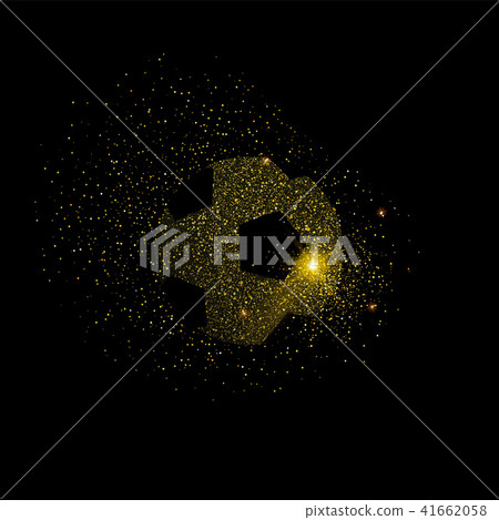 Soccer ball symbol made of gold glitter dust Soccer ball symbol made of gold glitter dust 41662058