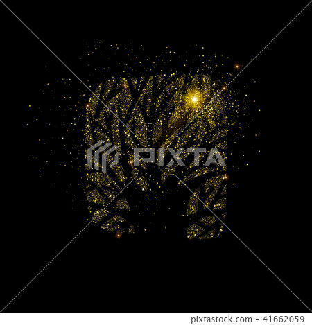 Golden tree made of gold glitter dust Golden tree made of gold glitter dust 41662059